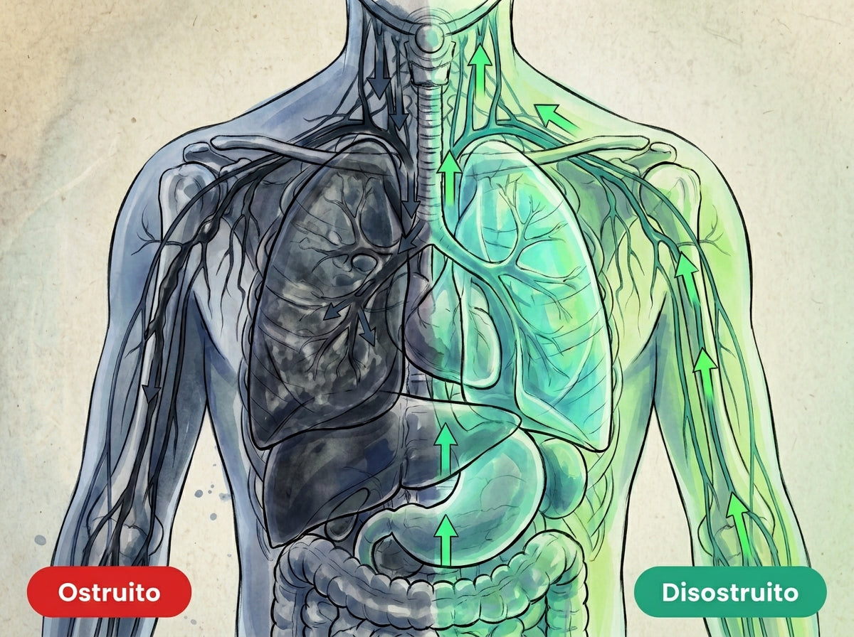 Illustrazione: gola e vie respiratorie, prima e dopo